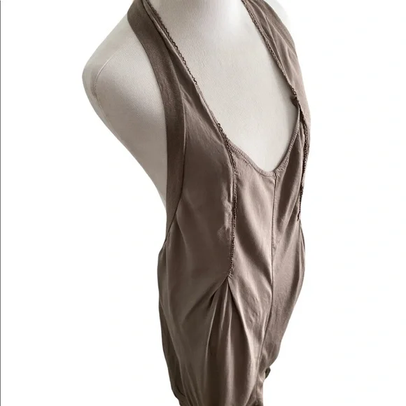 NWT TRANSIT PAR SUCH halter neck open back taupe tan dress large new with tags - Picture 4 of 9